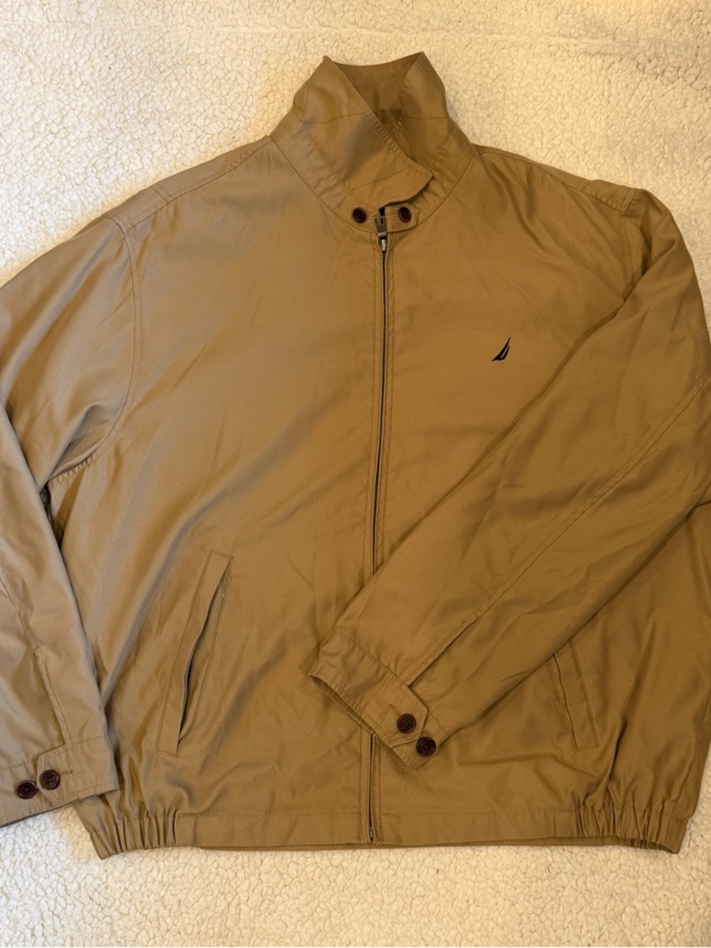 Nautica Men's L Lightweight Khaki Bomber Jacket